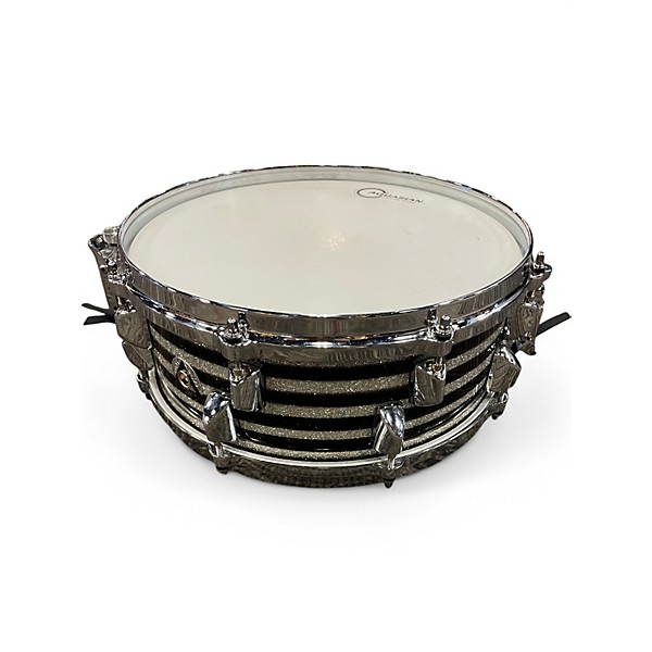 Used Dixon 13in Artisan Zebra Silver Sparkle Drum