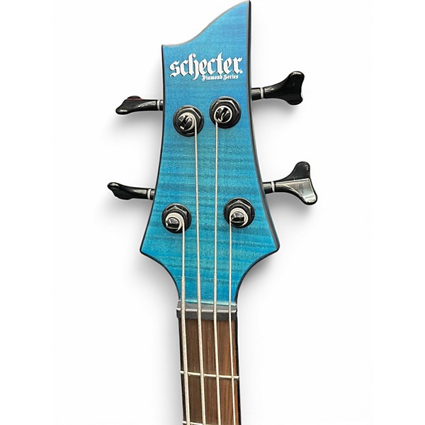Used Schecter Guitar Research C4 GT Satin Trans Blue Electric Bass Guitar