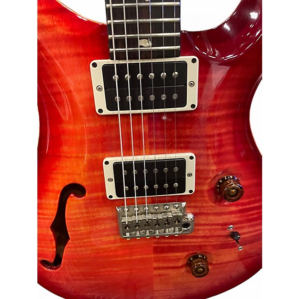 Used 2014 PRS Wood Library Custom 24 10 Top Blood Orange Solid Body Electric Guitar