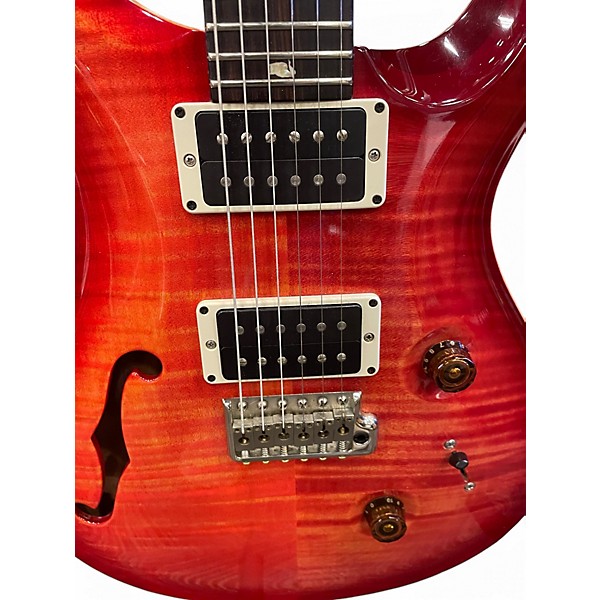 Used 2014 PRS Wood Library Custom 24 10 Top Blood Orange Solid Body Electric Guitar