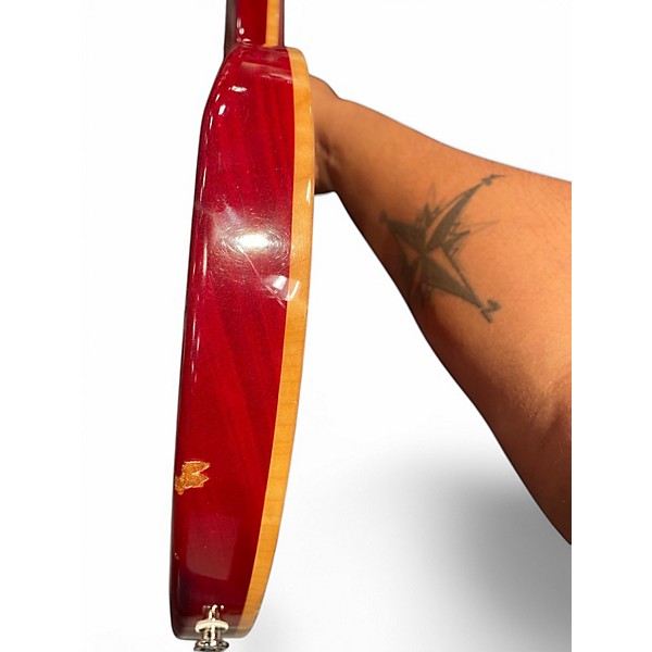 Used 2014 PRS Wood Library Custom 24 10 Top Blood Orange Solid Body Electric Guitar