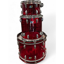 Used Ludwig 3 Piece Vistalite 50th Anniversary Fab Acrylic Red Drum Kit