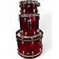 Used Ludwig 3 Piece Vistalite 50th Anniversary Fab Acrylic Red Drum Kit thumbnail