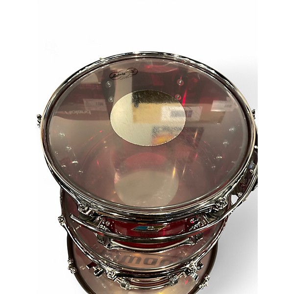 Used Ludwig 3 Piece Vistalite 50th Anniversary Fab Acrylic Red Drum Kit
