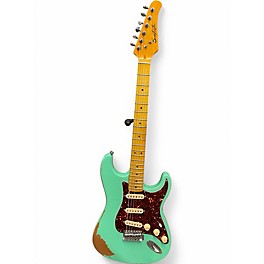 Used Sawtooth es relic series Turquoise Solid Body Electric Guitar
