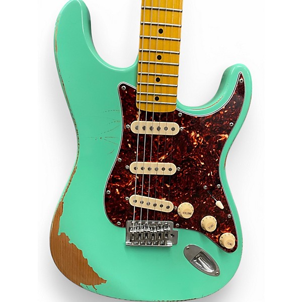 Used Sawtooth es relic series Turquoise Solid Body Electric Guitar