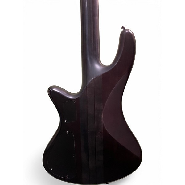 Used Schecter Guitar Research stiletto studio 4 see thru black satin Electric Bass Guitar