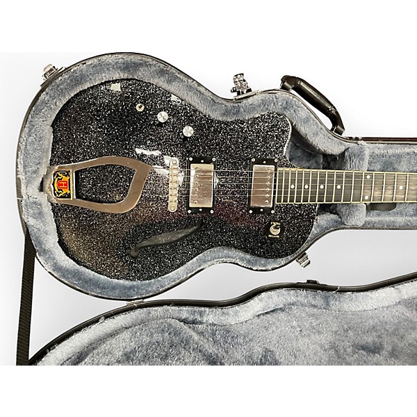 Used Hagstrom D2F BLACK SPARKLE Solid Body Electric Guitar