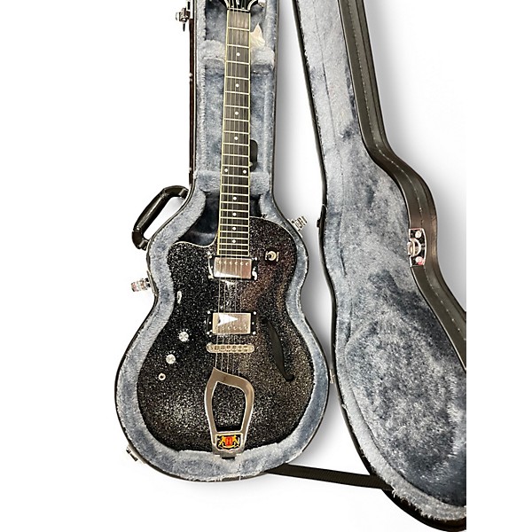Used Hagstrom D2F BLACK SPARKLE Solid Body Electric Guitar