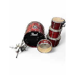 Used Pearl 5 Piece Export Wine Red Drum Kit