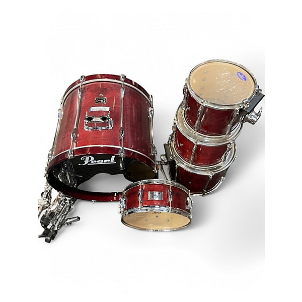 Used Pearl 5 Piece Export Wine Red Drum Kit
