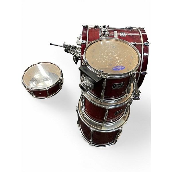 Used Pearl 5 Piece Export Wine Red Drum Kit