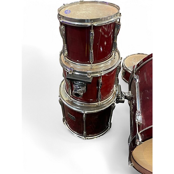 Used Pearl 5 Piece Export Wine Red Drum Kit