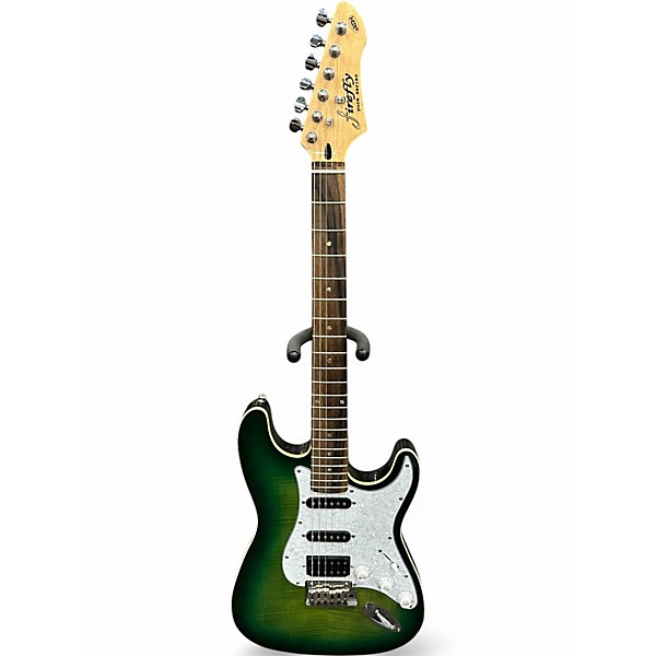 Used Firefly FFST Pure Series Transparent Green and Blue Solid Body Electric Guitar