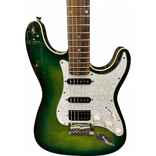 Used Firefly FFST Pure Series Transparent Green and Blue Solid Body Electric Guitar