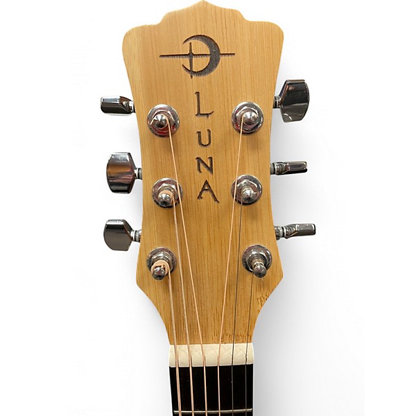 Used Luna WOODLAND BAMBOO GRAND CONCERT Natural Acoustic Electric Guitar