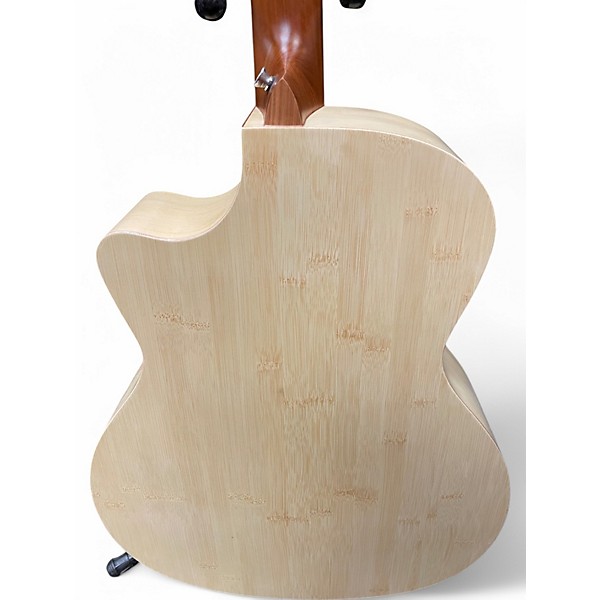Used Luna WOODLAND BAMBOO GRAND CONCERT Natural Acoustic Electric Guitar