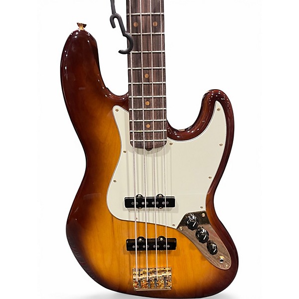 Used Fender 75th Anniversary Commemorative American Jazz Bass 2 Color Bourbon Burst Electric Bass Guitar