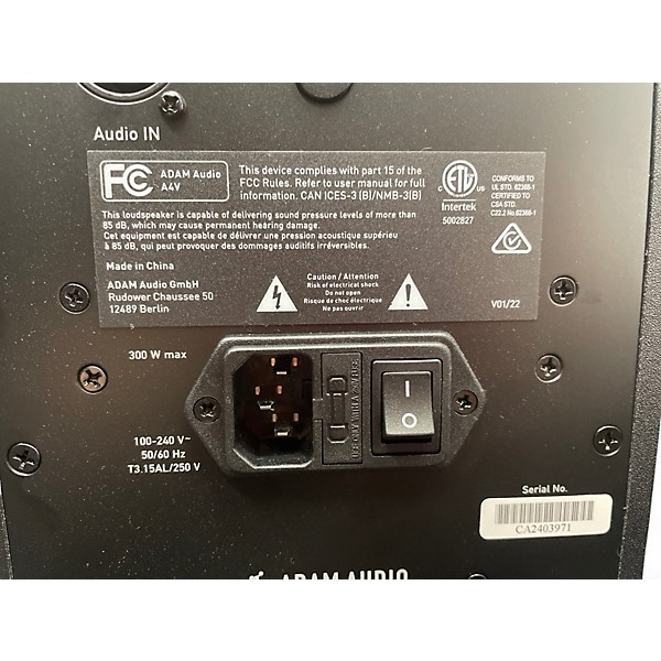 Used ADAM Audio A4V Pair Powered Monitor