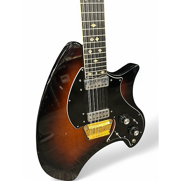 Vintage 1970s Ovation Deacon 12-String Sunburst Solid Body Electric Guitar