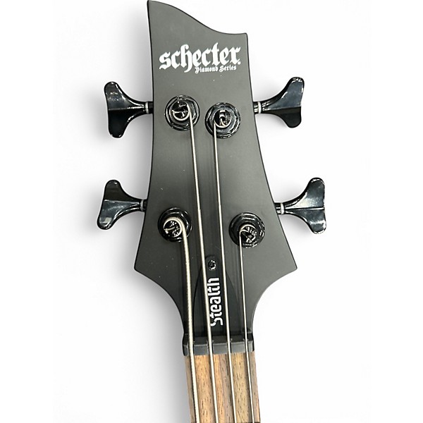 Used Schecter Guitar Research Stiletto Stealth-4  Black Electric Bass Guitar