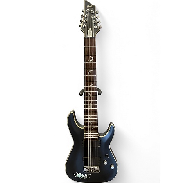 Used Schecter Guitar Research Damien Platinum 8 Satin Black Solid Body Electric Guitar