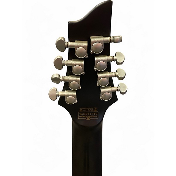 Used Schecter Guitar Research Damien Platinum 8 Satin Black Solid Body Electric Guitar