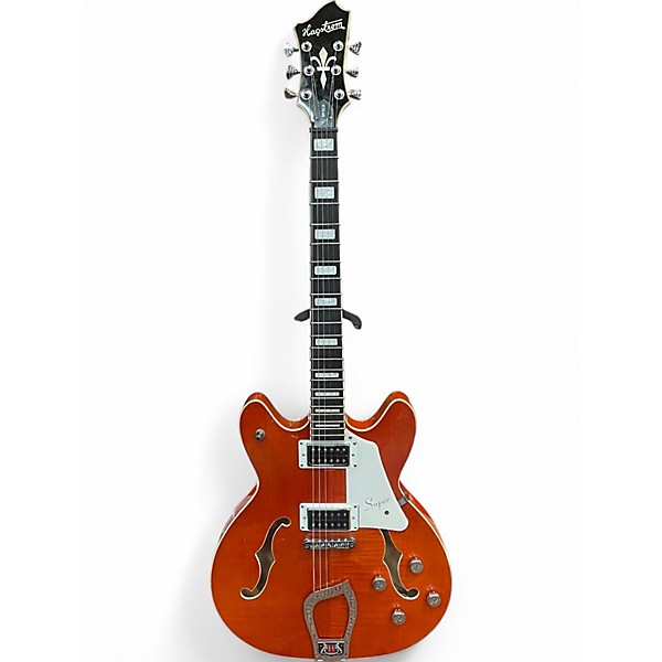 Used Hagstrom SUPER VIKING Orange Hollow Body Electric Guitar