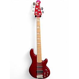 Used Lakland 55-02 Skyline Series 5 String Candy Apple Red Metallic Electric Bass Guitar