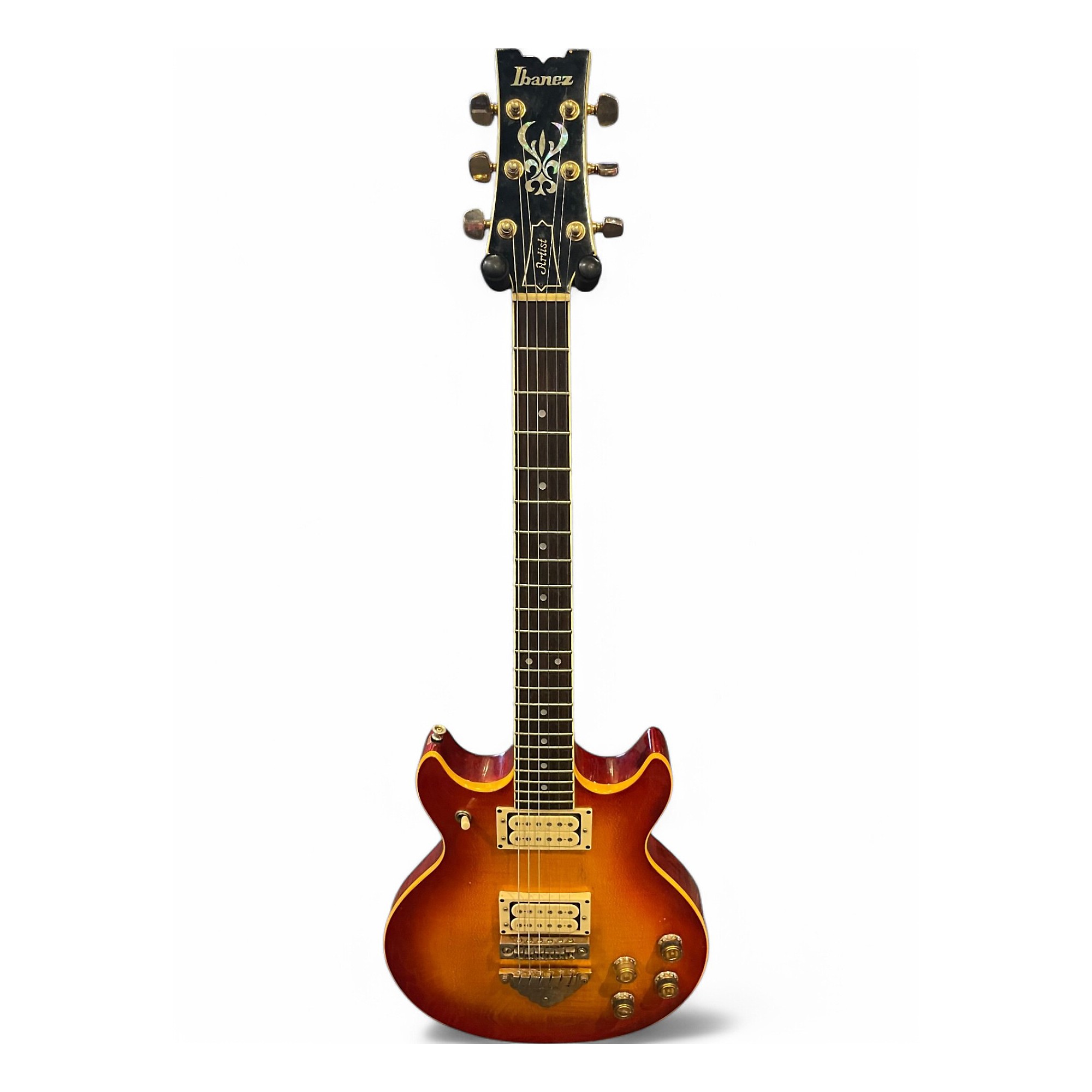 アート・デザイン・音楽 Bronzing and Patination of ls Vintage 1980s Ibanez ARTIST Cherry Sunburst Solid Body