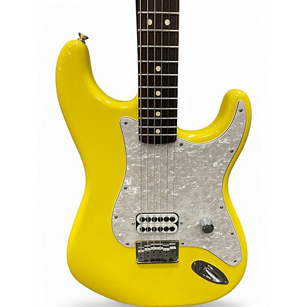 Used Fender Tom Delonge Signature Stratocaster Yellow Solid Body Electric Guitar