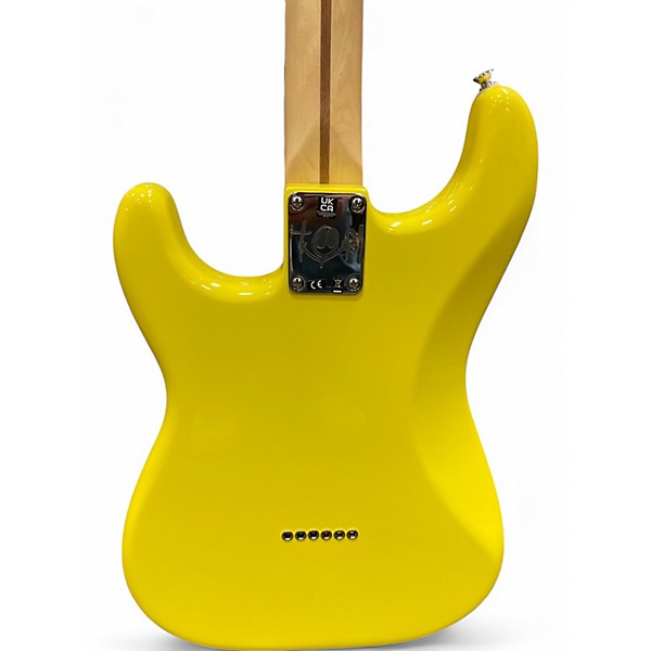 Used Fender Tom Delonge Signature Stratocaster Yellow Solid Body Electric Guitar