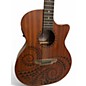 Used Luna Gypsy Tattoo Mahogany Satin Natural Acoustic Electric Guitar