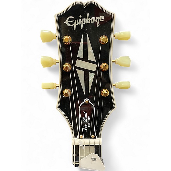 Used 2023 Epiphone Les Paul Custom P90 Black Solid Body Electric Guitar