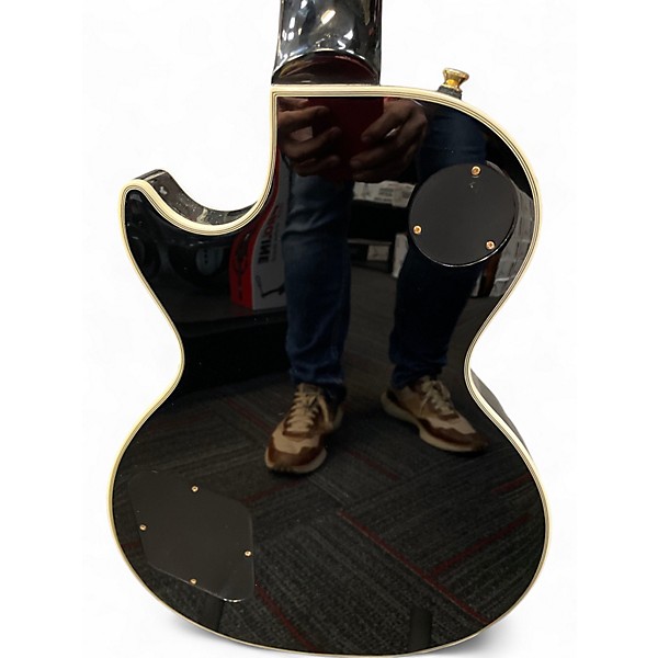 Used 2023 Epiphone Les Paul Custom P90 Black Solid Body Electric Guitar