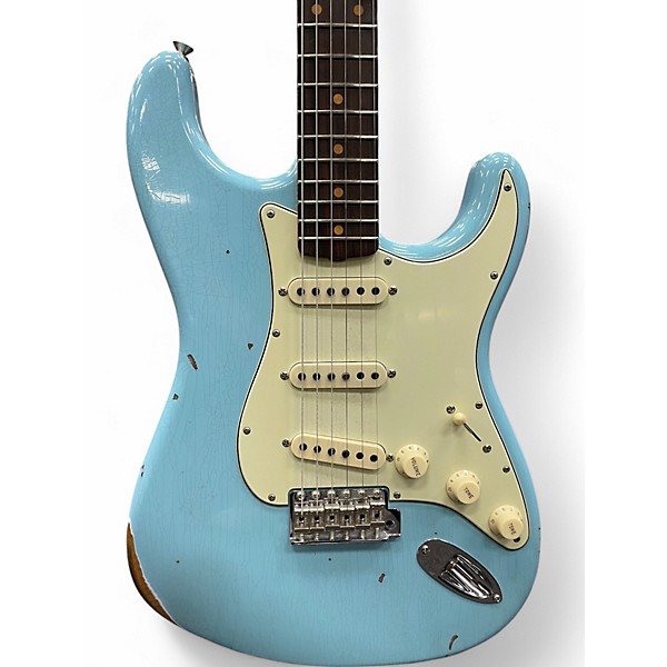 Used 2024 Fender CUSTOM SHOP LATE 62 STRAT REL/CC Daphne Blue Solid Body Electric Guitar