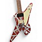 Used EVH Striped Series Shark Red with Black and White Stripes Solid Body Electric Guitar