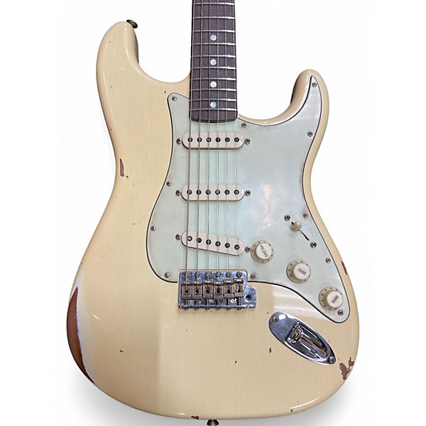 Used Fender CUSTON SHOP LTD RSTD BIGHEAD STRAT CREAM Solid Body Electric Guitar