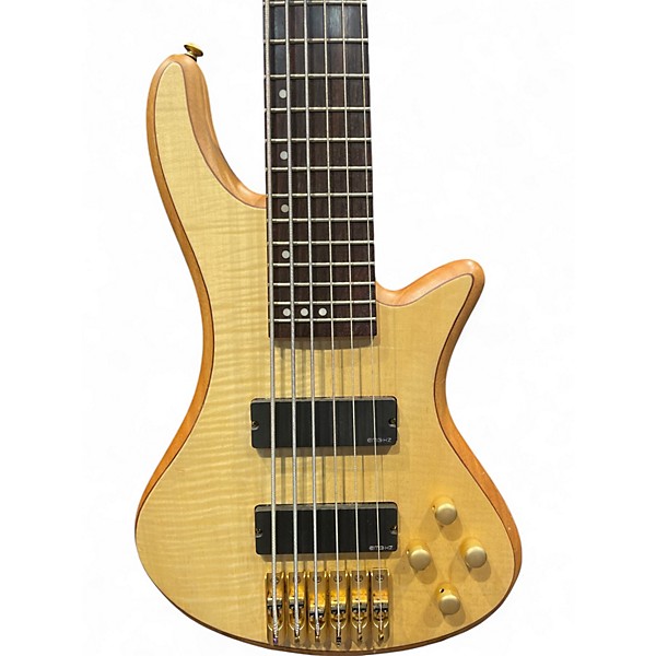 Used Schecter Guitar Research Stiletto Custom 6 String Natural Electric Bass Guitar