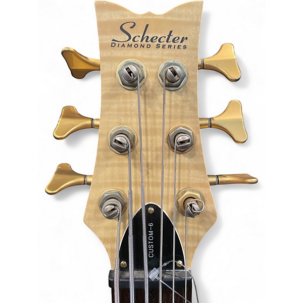 Used Schecter Guitar Research Stiletto Custom 6 String Natural Electric Bass Guitar
