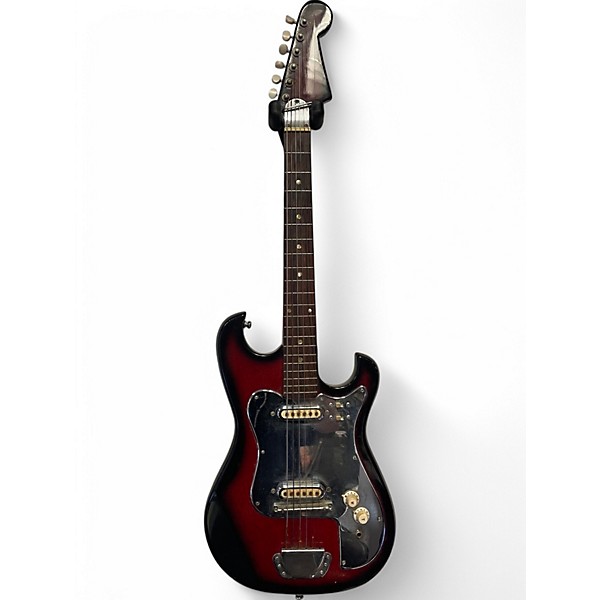 Used Silvertone 60's Teisco Solid Body Red Solid Body Electric Guitar