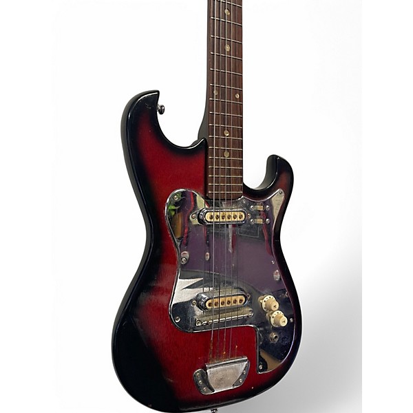 Used Silvertone 60's Teisco Solid Body Red Solid Body Electric Guitar