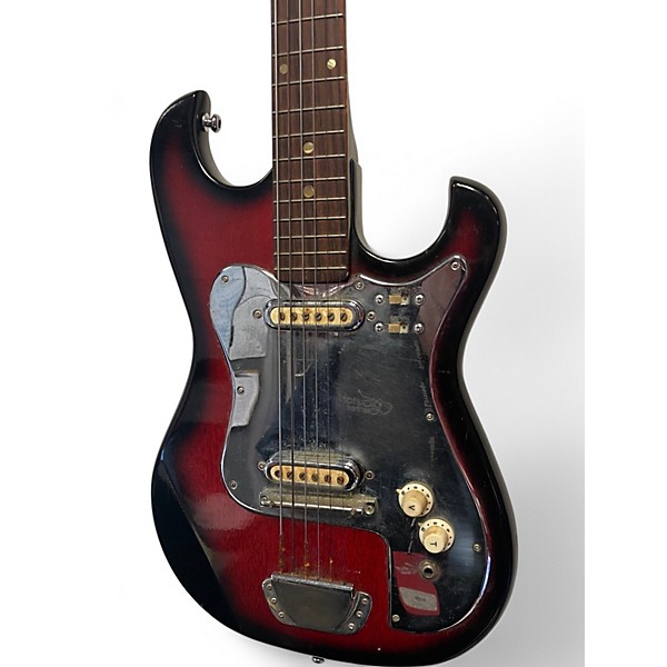 Used Silvertone 60's Teisco Solid Body Red Solid Body Electric Guitar