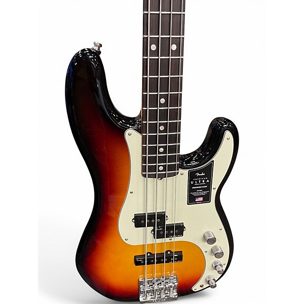 Used Fender American Ultra Precision Bass 2 Color Sunburst Electric Bass Guitar