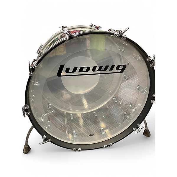 Used Ludwig 3 Piece Vistalite Clear Drum Kit