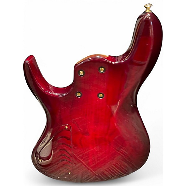 Used Spankj5 CARL S Red Electric Bass Guitar