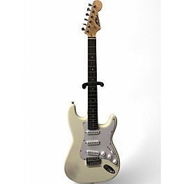 Used Stadium Double Cutaway White Solid Body Electric Guitar