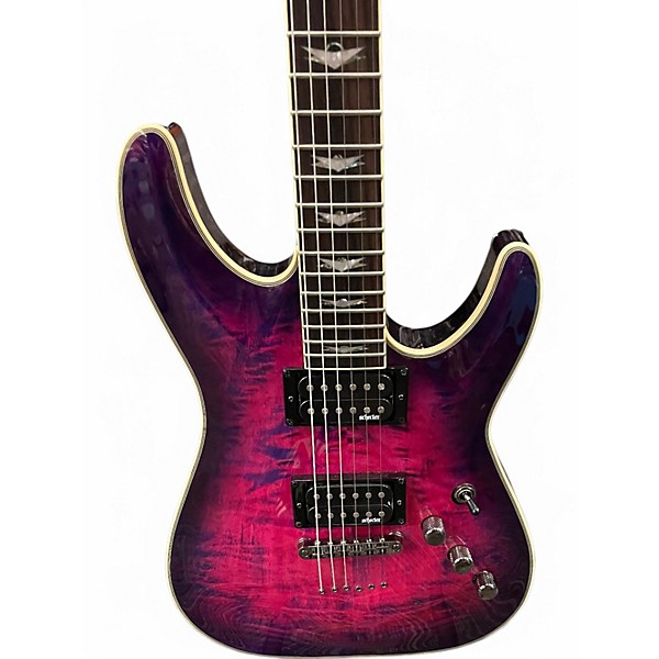 Used Schecter Guitar Research Omen Extreme 6 MAGENTA Solid Body Electric Guitar