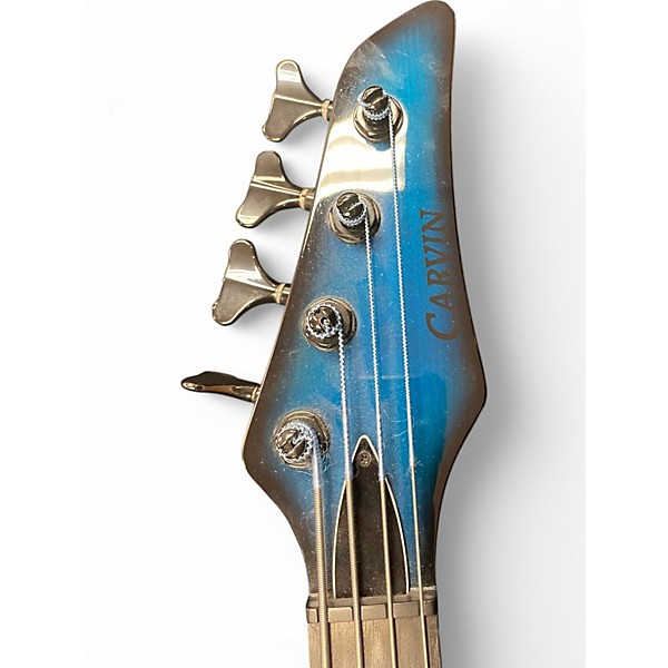Used Carvin B40 Blue Electric Bass Guitar