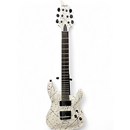 Used Schecter Guitar Research C1 Ink Bomb Black and White Solid Body Electric Guitar